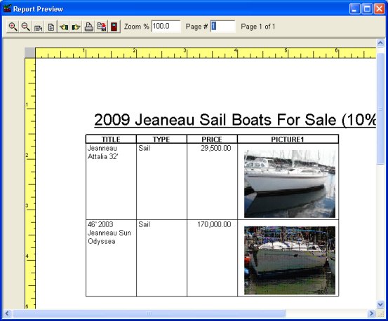 boat for sale, table listings