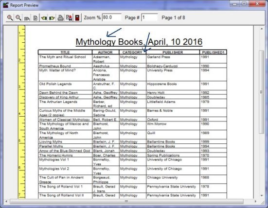 Book software, small Library 
software report preview