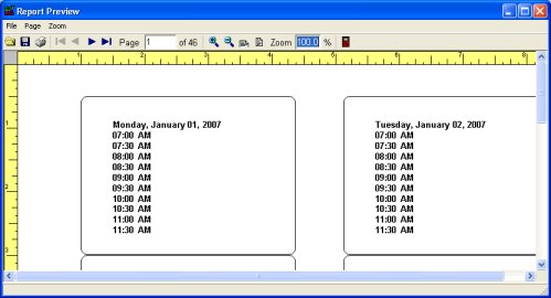 calendar, labels preview