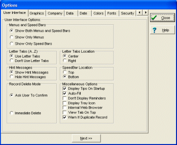 camp manager, set options