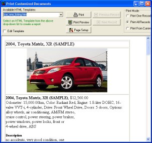 html car sales pages