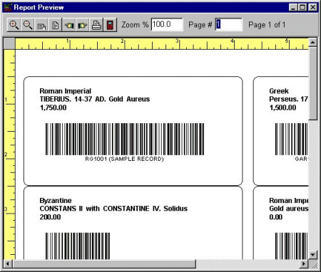 coin software label bar codes