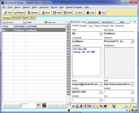 Database software solution template