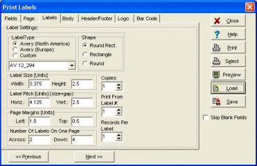 dictionary software print labels