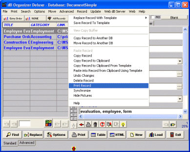 document manager, record functions