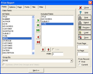 document manager, report setup