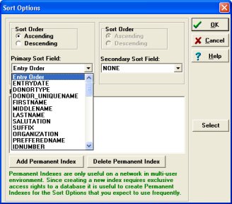 donation, sort data