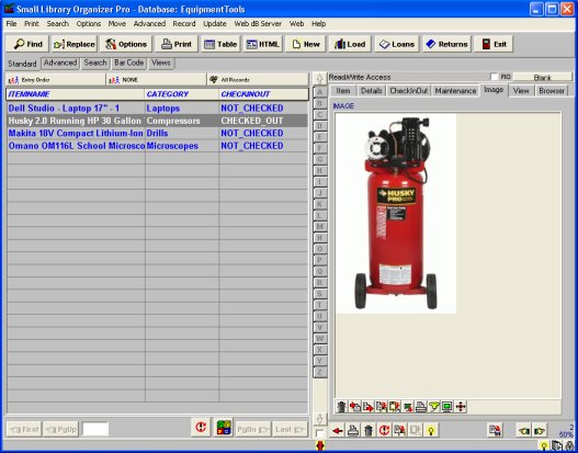 inventory database, images