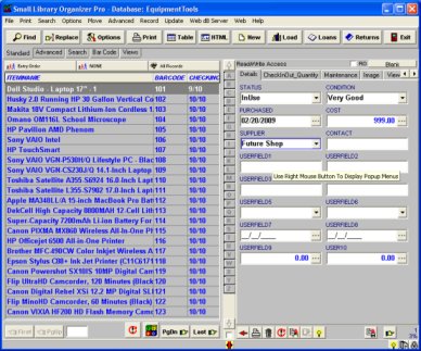 equipment item database