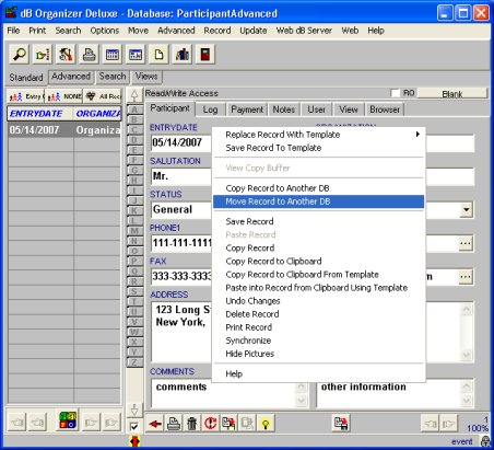 database, record functions