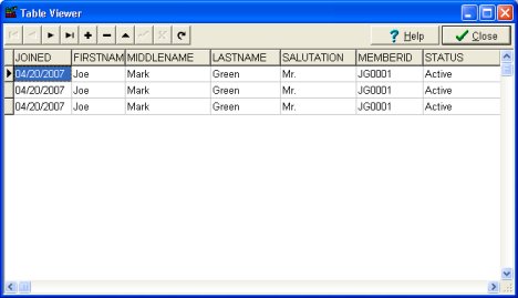 event, table viewer