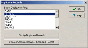 Formula1 software, find duplicate records