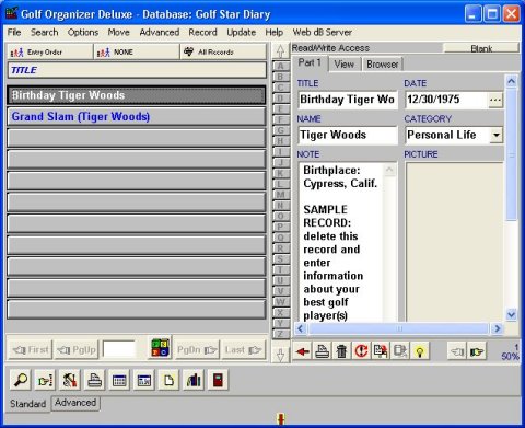 Golf software solution template