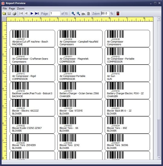 preview barcode labels