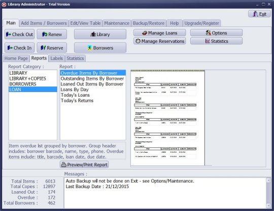 handy library predefined loan reports