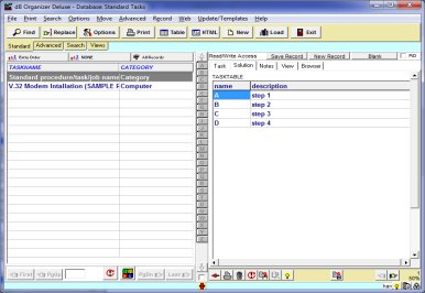 standard task software solution template