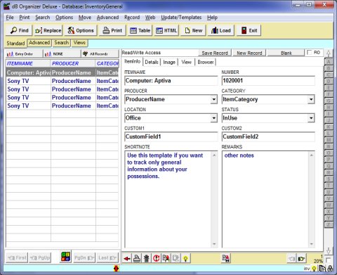 Inventory software solution template