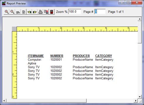 Inventory software report preview