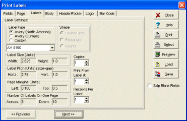 invoice software print labels