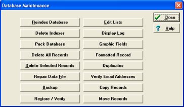 database management window