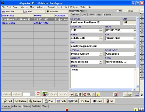 issue tracking personnel database