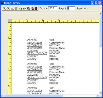 issue simple report