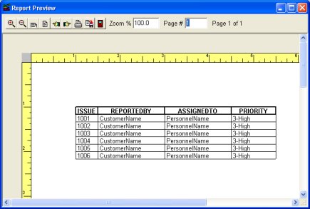 issue table report