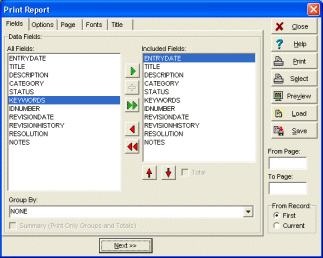 kb report setup