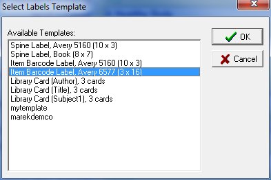 predefined barcode spine labels