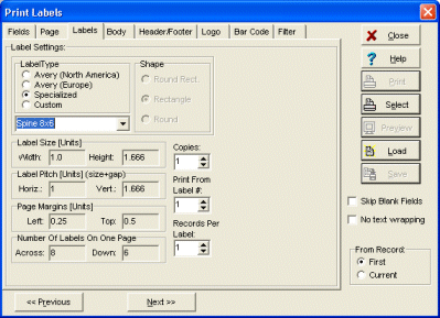 Address, Contact software lable type
