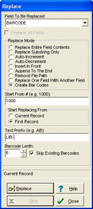 create barcode numbers automatically for all library records