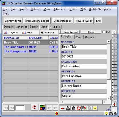 library label printer database
