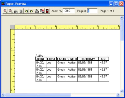 member table report