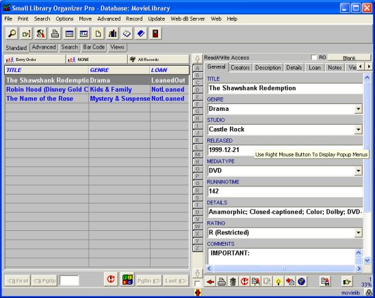 Ciro Barbermaskine Dom Tour: Movie Library Management solutions, software for windows