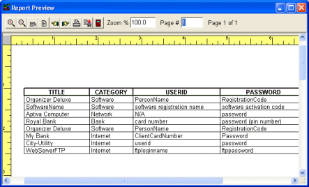 password software preview report