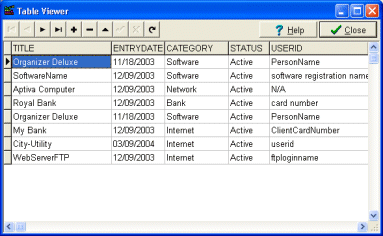password software table viewer
