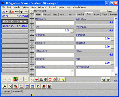 purchase order software enter data