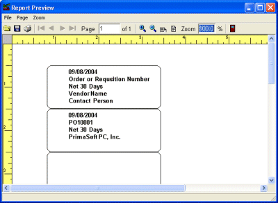 purchase order software print labels