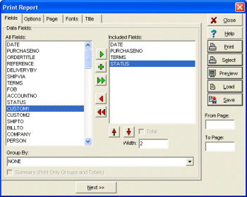 purchase order software reports