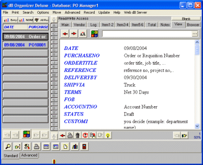 purchase order software browser viewer