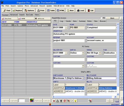 create purchase order