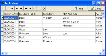 quote software table viewer