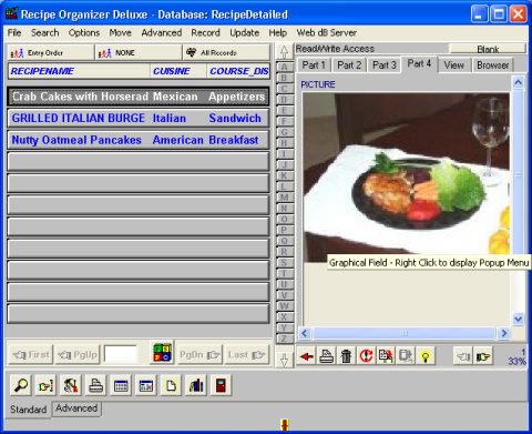 Recipe software solution template