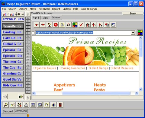 Recipe software solution template