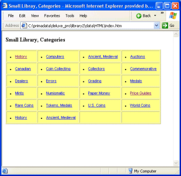 library html reports