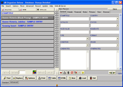 stamp software, enter data