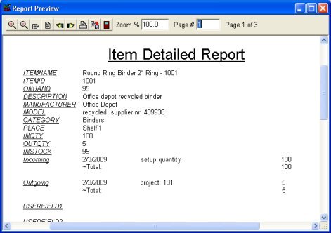 stockroom inventory detailed report