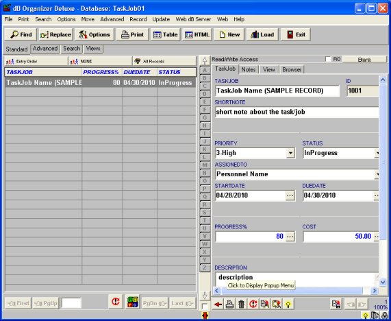 task job tracking database template 1