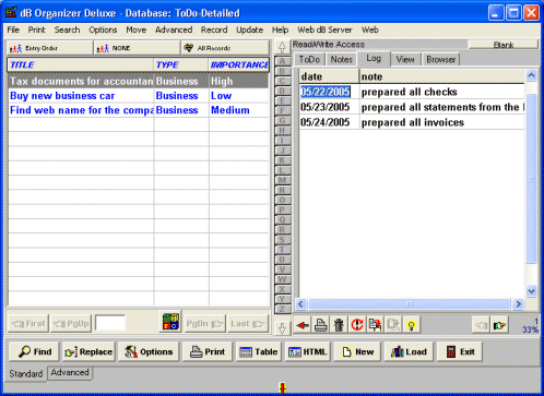 todo detailed table