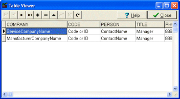 vendor software table viewer